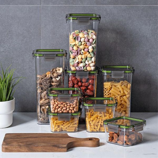 

storage bottles & jars transparent sealed box container kitchen stackable grain can sealing food organizer for tea nut