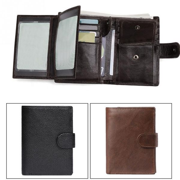 

wallets vintage men wallet fashion portable pu leather purse short slim money bag card holder handheld business zipper coin pocket, Red;black