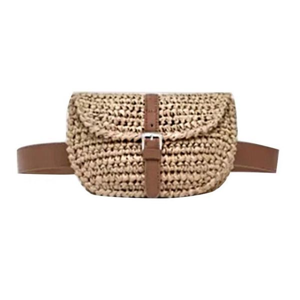 

waist bags fashion hand make straw pack bag belt pocket sports chest beach fanny for female women bohemian pouch