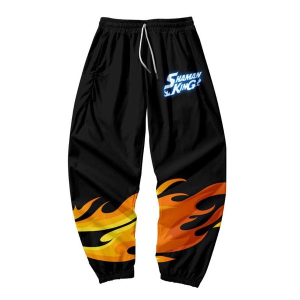 

men's pants 2021 3d print shaman king sweatpants women/men fitness joggers spring high street anime trousers sweatpant, Black
