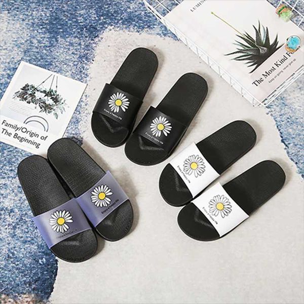 

slippers 2021 women selling flower printing non-slip flip flops bathroom, Black