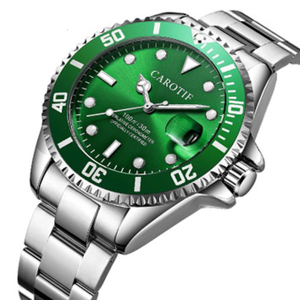 

carotif brand watches for men luxury water ghost style people automatic mechanical rustless steel tape, Slivery;brown