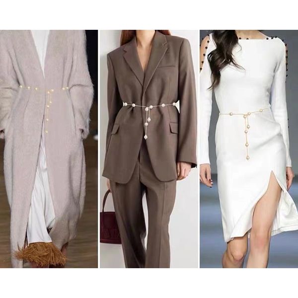 

live broadcast welfare pearl waist chain for four seasons, Silver