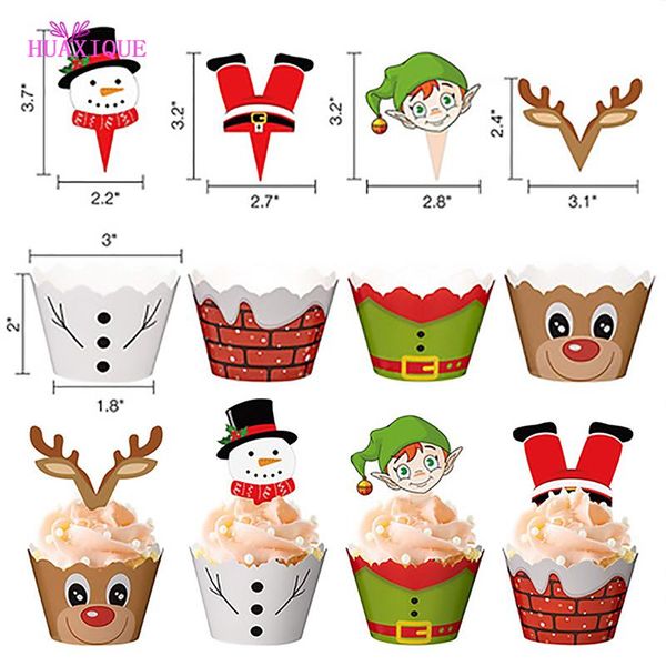 

other event & party supplies 12pc santa cupcakes decorate christmas tree elk 2022 year winter decoration household items
