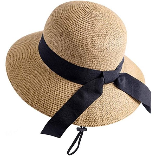

wide brim hats floppy foldable ladies women straw beach sun summer hat beige outdoor bridal party chapeau femme, Blue;gray
