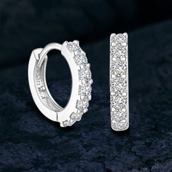 

fashion temperament hoop earrings rhinestone crystal natural alloy women fashion earring jewelry luxurious ear clasp 1 5pj g2b, Golden;silver