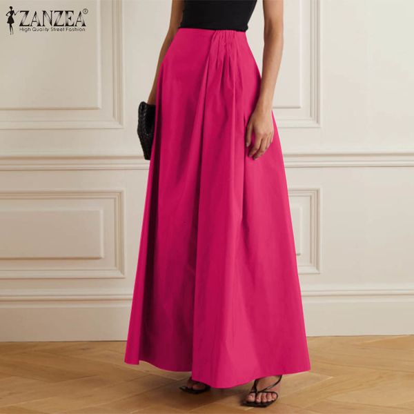 

skirt a-line party women formal zipper 2021 ladies long solid skirts spring elegant female bottoms oversized 5xl, Black