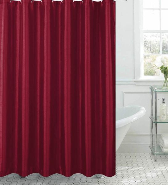 

shower curtains jane faux silk curtain with 12 metal rings, burgundy