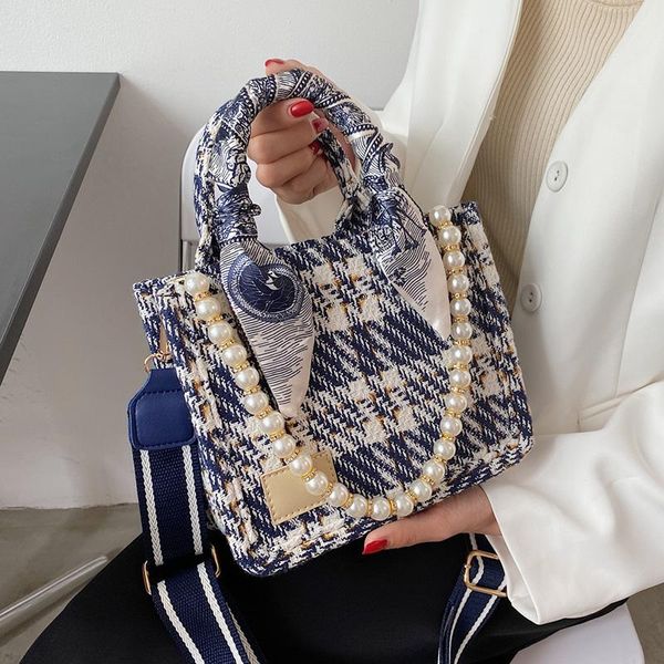 

evening bags small canvas pearl scarf designer crossbody bag for women 2021 summer lady purse and handbag trends luxury good quality totes