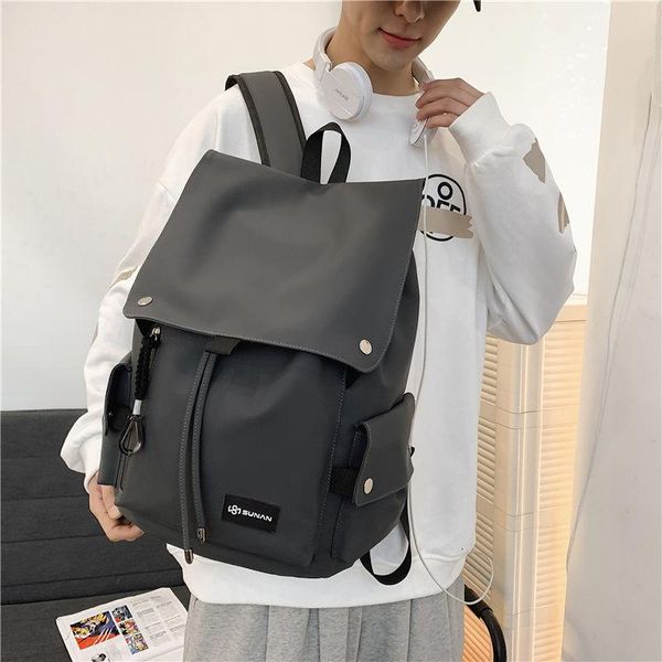 

backpack 2021 fashion women's backpacks pu leather men's japanese ins large capacity casual travel