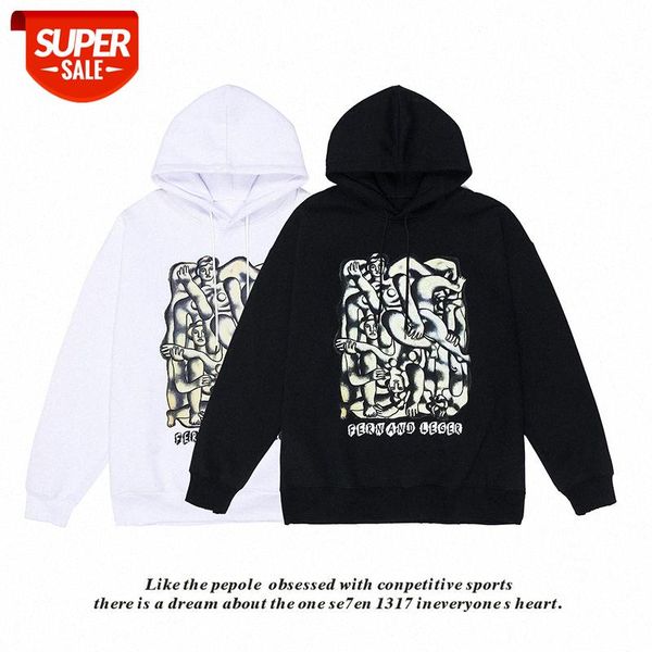 

hip-hop street green abstract printing dropped shoulders loose hooded pullover sweater jacket #lt2s, Black