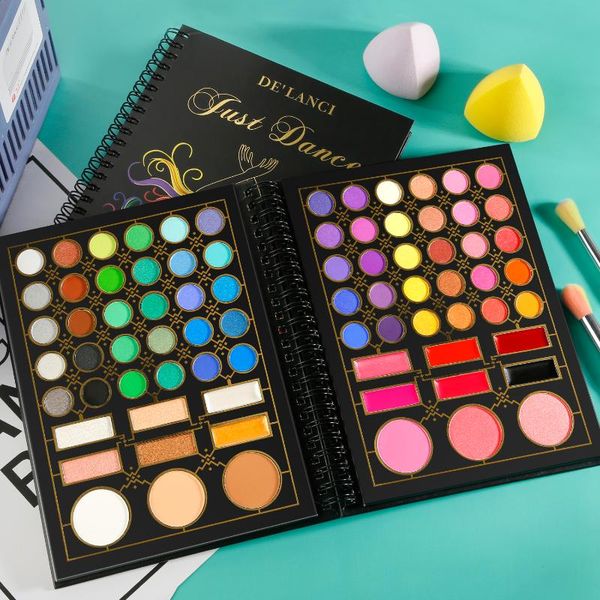 

eye shadow just dance de039lanci professional 78 color notebook design full makeup eyeshadow highlighter blusher lipstick palet