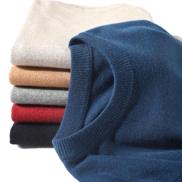 

men's sweaters woolen sweater 2021 autumn knitted pullover solid color round neck bottoming shirt loose plus size, White;black