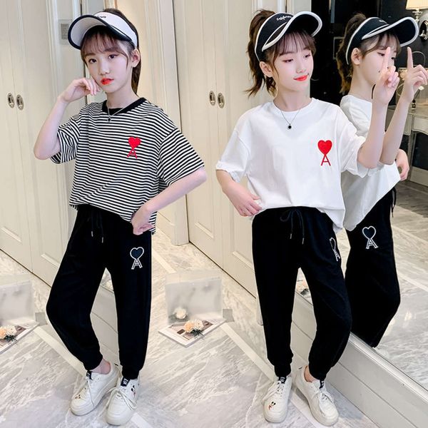 

girls' love knitting suit summer two piece children's, White