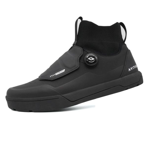 

cycling footwear avitus zapatillas mtb shoes for all mountain bike flat pedals winter, Black