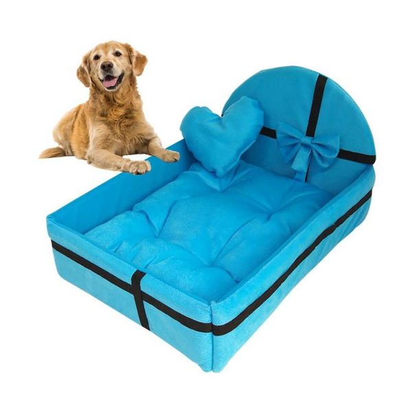 

cute plush cushion pet dog house nest with mat warm small medium dogs removable mattress cat bed puppy kennel kennels & pens