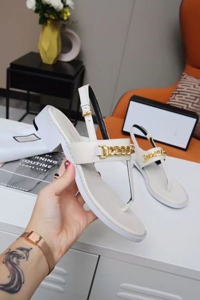 

big star designer chain herringbone sandals t show ball pump black hardware buckle slippers women's large 35-43