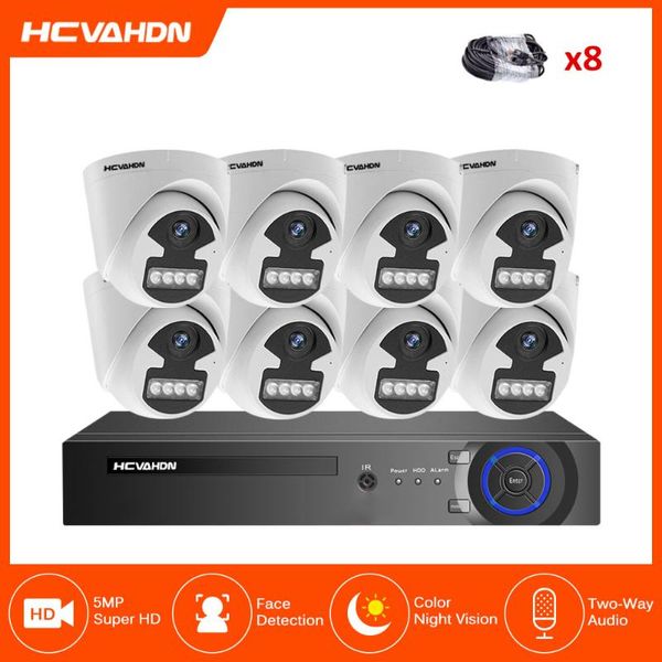 

h.265 8ch 5mp poe nvr kit security face detection cctv system two way audio ip camera outdoor p2p video surveillance set wireless kits
