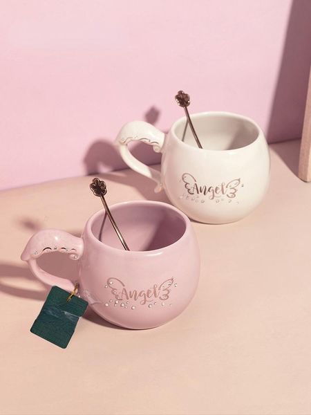 

mugs cute ceramic pink mug coffee cup small luxury travel breakfast eco friendly tazas de cafe kitchen dining bar lh50