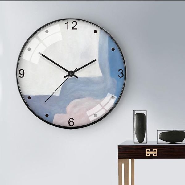 

nordic clock living room wall fashion home decorate punch-mute light luxury clocks