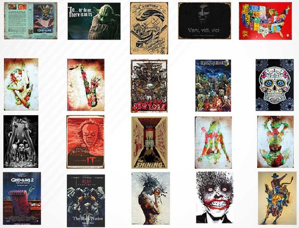 

paintings exaggerated cartoon retro iron painting wall decoration personalized living room bar shop background hangin