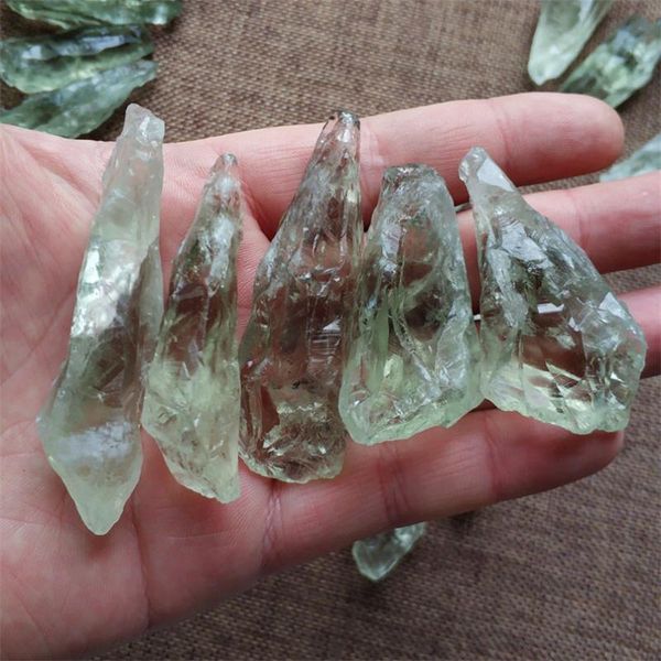 

decorative objects & figurines rare natural green crystal backbone stone scepter long quartz reiki healing home decoration mineral specimen