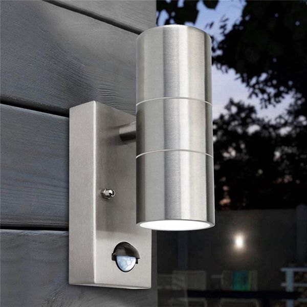 

outdoor wall lamps pir stainless steel induction movement sensor motion light double 10w lamp ip54 up down bracket