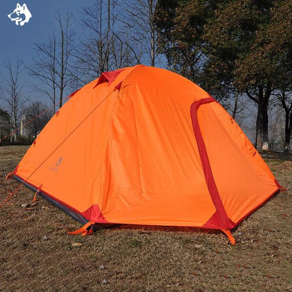 

people outdoor traveling living tent rainproof 8.5mm aluminum poles orange/blue hiking climbing trekking camping tents and shelters