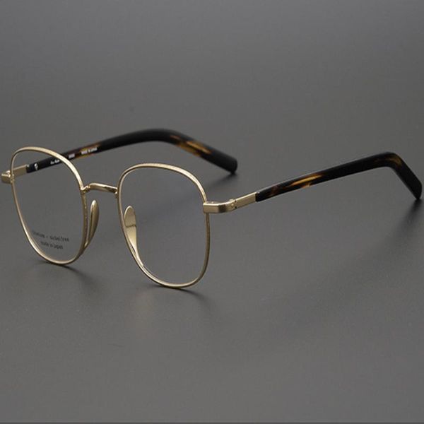 

fashion sunglasses frames small size pure titanium eyewear ultralight women japanese handmade optical glasses vintage myopia computer eyegla, Black