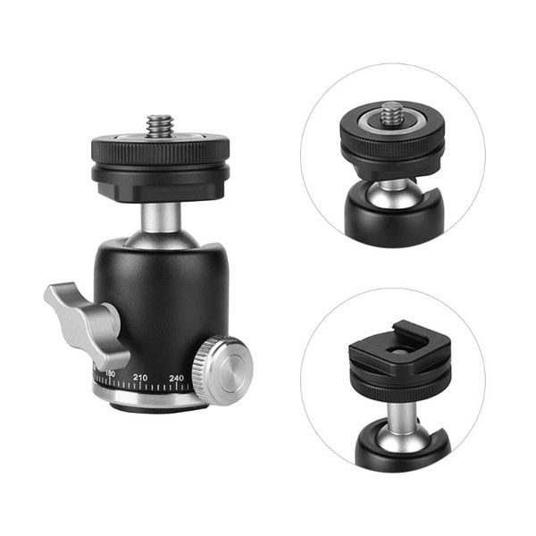 

tripod heads multi-function mini ballhead ball head panorama with shoe base mount 1/4 inch screw for camera dslr video light microphone