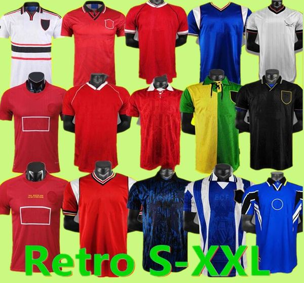 

1983-2008 manchester retro soccer jersey nistelrooy giggs scholes beckham ronaldo rooney cantona united solskjaer camisetas 83 92 94 96 98 0, Black