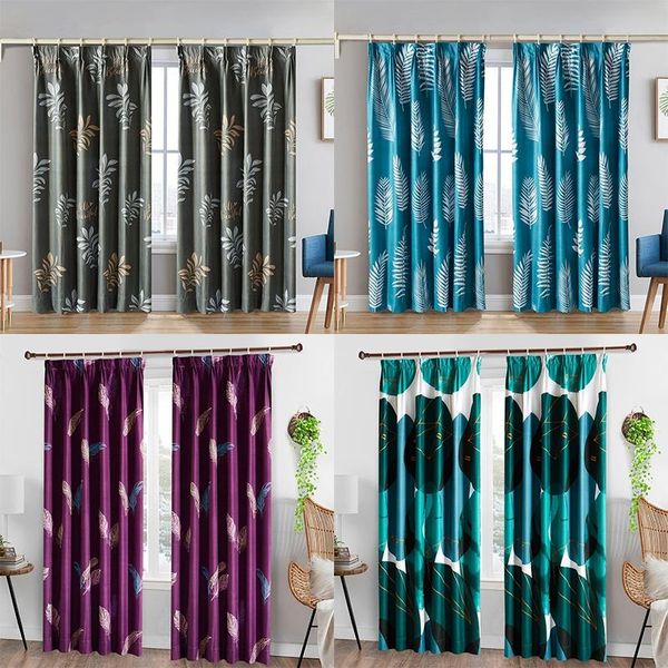 

curtain & drapes 2pcs blackout curtains window treatments short panel shade blinds tend for living room bedroom decor