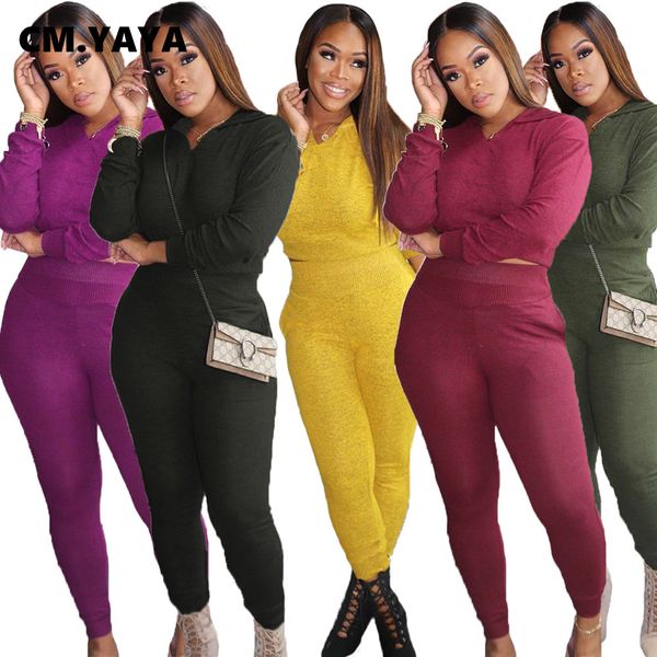 

autumn knitted womens set hooded sweater legging pants suit activewear trasuit two piece set ribbed fitness outfitby air, White