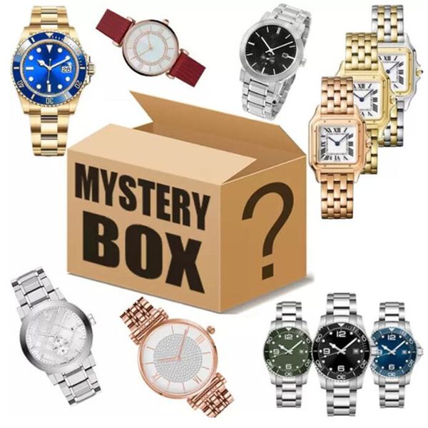 Luxury Favore Regali Donne da donna Orologi Fortunato Scatole Fortunate Una casella cieca casuale Regalo Mystery per vacanze Valore di compleanno Più di $ 100 Famoso marchio Bel maschio femminile da polso femminile