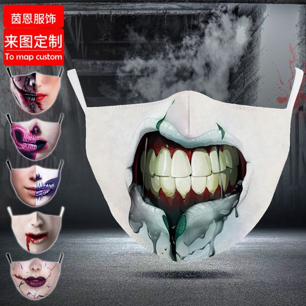 

ghost halloween day mask mouth pattern spoof horror dust-proof pm2.5