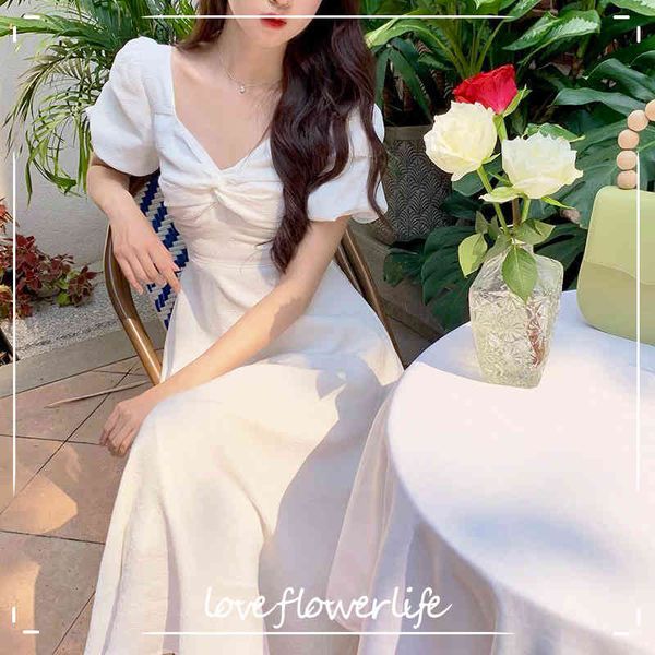 

summer elegant midi dresses women short sleeve sweet vintage dress korean fashion backless evening party dress females chic 210521, Black;gray