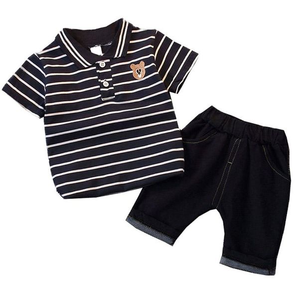 

clothing sets children's wear summer short sleeve shirt & pants 2 piece full cotton children, White