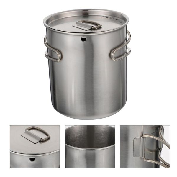 

mugs 1pc camping cup mug stainless steel drinking handle foldable