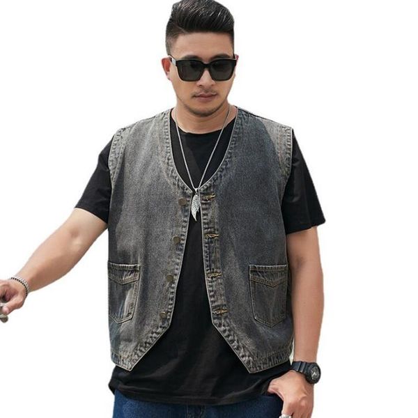 

men's vests denim vest plus size jacket cotton fashion waistcoat male casual jeans vintage korean coats, Black;white
