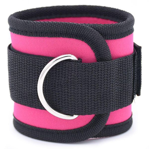 

adjustable d-ring ankle strap buckle body building resistance band gym multi thigh leg cuffs power weight lifting fitness support, Blue;black