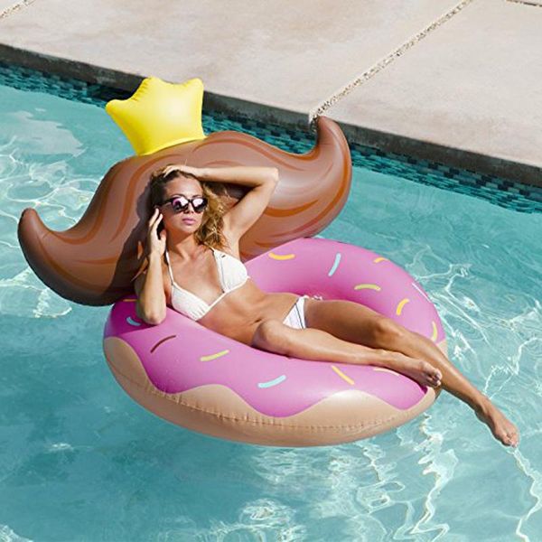 

inflatable floats & tubes giant pink donut swimming ring beard water chair float air lounge mattress children pool party toys boia