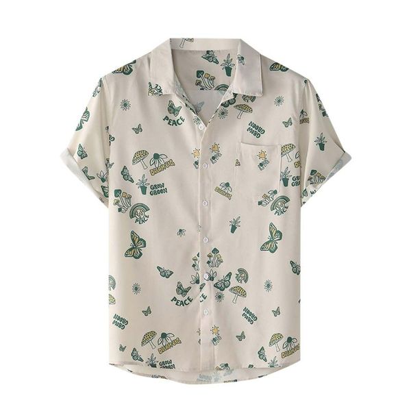 

men's casual shirts mens shirt short sleeve summer printed pocket hawaiian vintage ethnic style beach ventilated cool linen clothes#qq, White;black