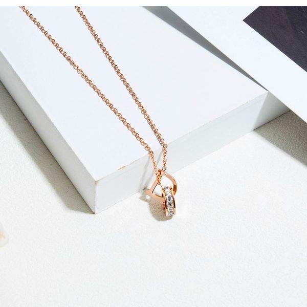 

wholesale 2021 fashion brand women's necklace diamond ring clavicle chain wedding party jewelry gift, Silver