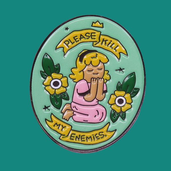 

pins, brooches please kill my enemies enamel pins brooch collecting girl lapel badges men women fashion jewelry gifts adorn backpack collar, Gray