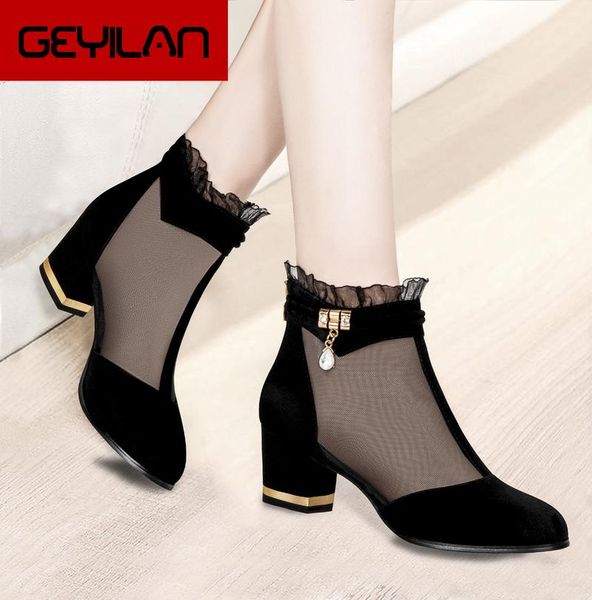 

dress shoes 2021 summer gladiator sandals high heels woman mesh sandal boot lace sandalias mujer black 7996n
