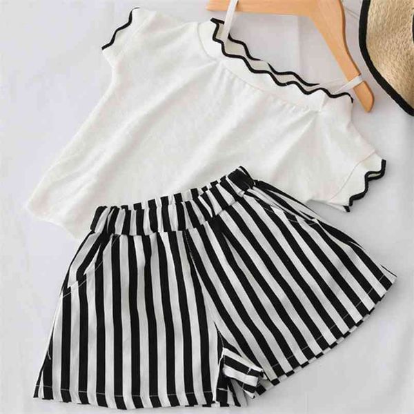 

summer suit kids clothing short 2pcs sets girls clothes for 210528, White