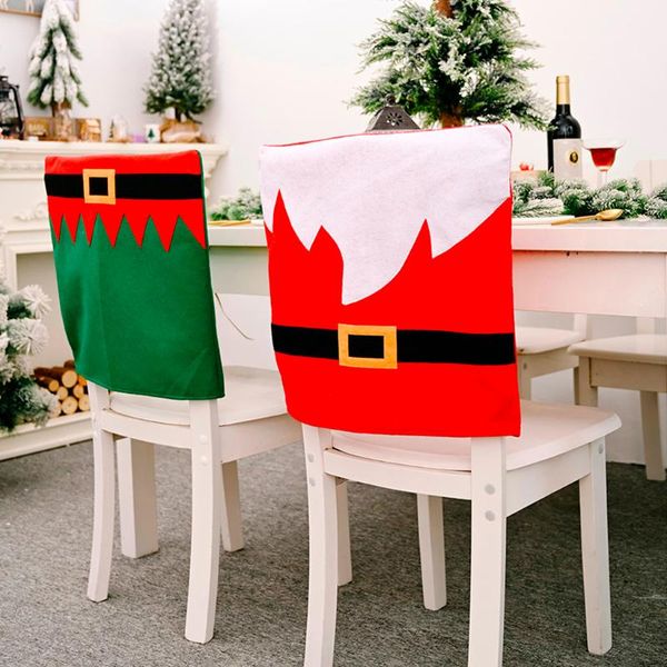 

christmas dinner table decoration restaurant chair cover year decor supplies back covers decoration#40