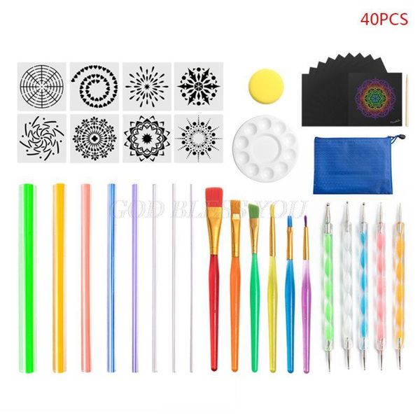 

gift wrap 40 mandala dotting tools set for painting rocks stencil pottery drawing multifunction embossing dot kit tool handwork decor