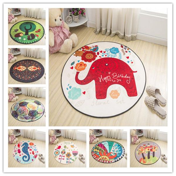 

carpets round cartoon animal print large area for living room rugs child anti-slip tapete kids baby bedroom game crawl mat rug