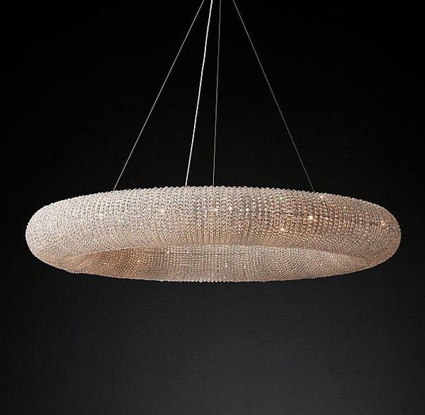 

creative nordic round chandelier lighting living room simple restaurant villa el model luminaires luxury crystal hanging lamp chandeliers